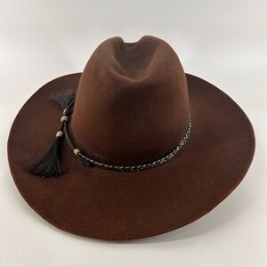 Vintage Stetson 4XB Felt Cowboy Hat 7 3/4 Chocolate Brown Horsehair Bolo